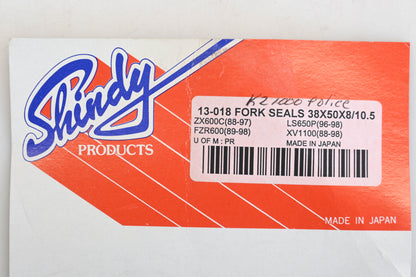 Shindy 13-018 Fork Seal Kit ZX600C FZR600 LS650P XV1100 Qty 1 NOS