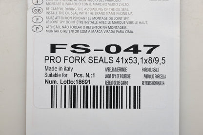 Parts Unlimited FS-047 Fork Seals Suzuki SV650 VZ800 Qty 1 NOS