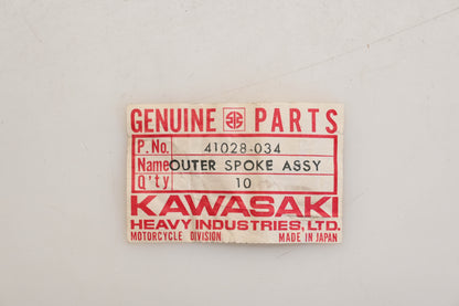 New OEM Kawasaki 41028-034 Outer Spokes Qty 10 NOS