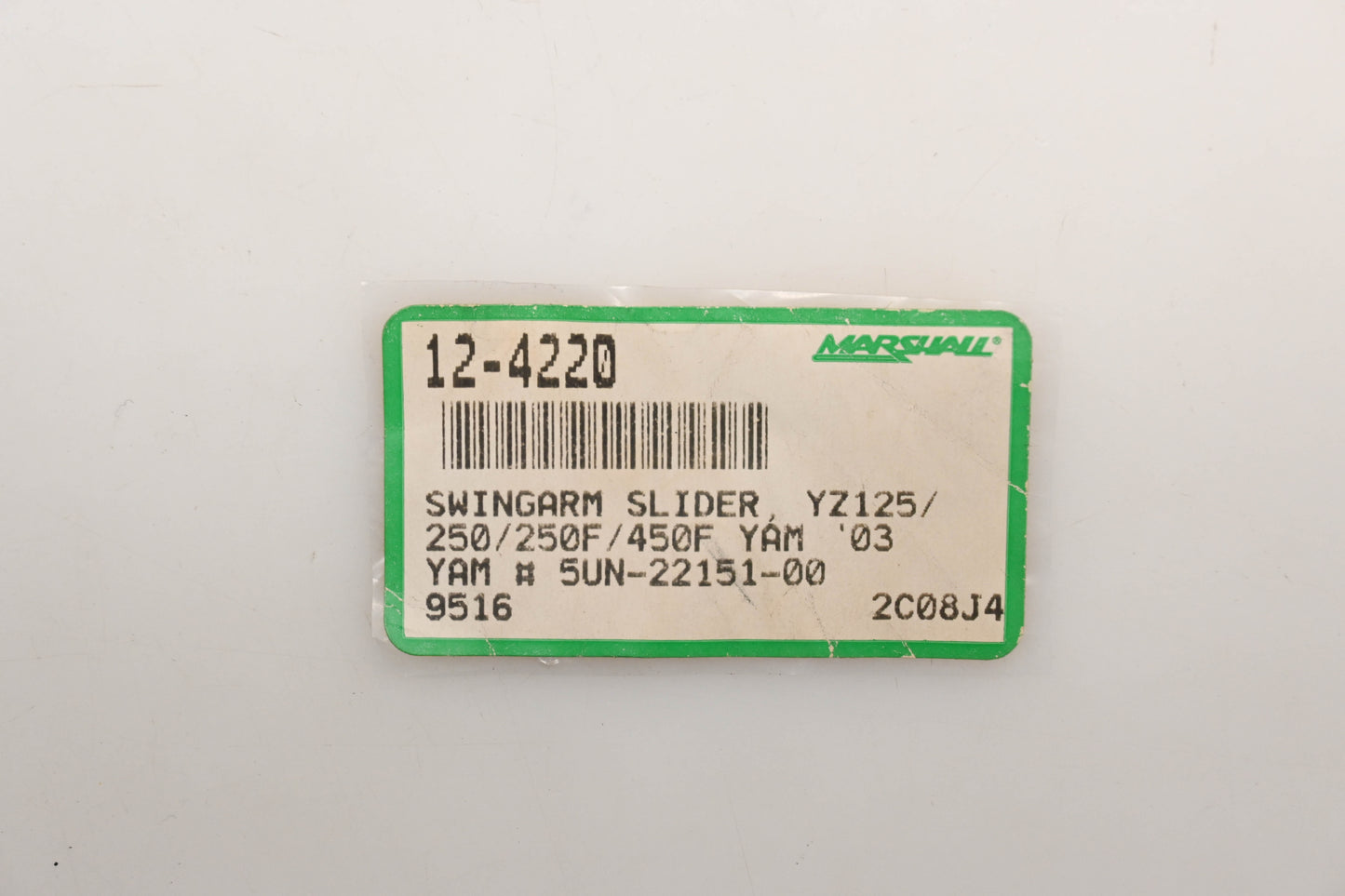 Marshall 12-4220, 5UN-22151-00 Swing Arm Slider YZ125 250 250F 450F 03 Yamaha Qty 1 NOS