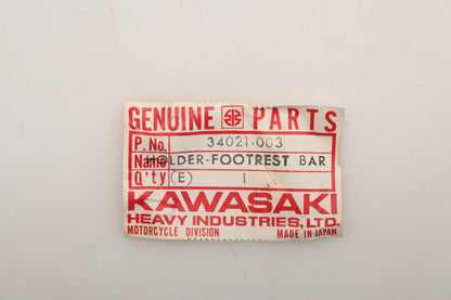 New OEM Kawasaki 34021-003 Right Hand Footrest Bar Holder Qty 1 NOS