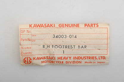 New OEM Kawasaki 34003-014 Right Hand Footrest Bar Qty 1 NOS