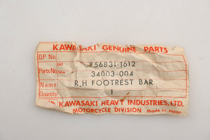 New OEM Kawasaki 34003-004 Right Foot Rest Bar Qty 1 NOS
