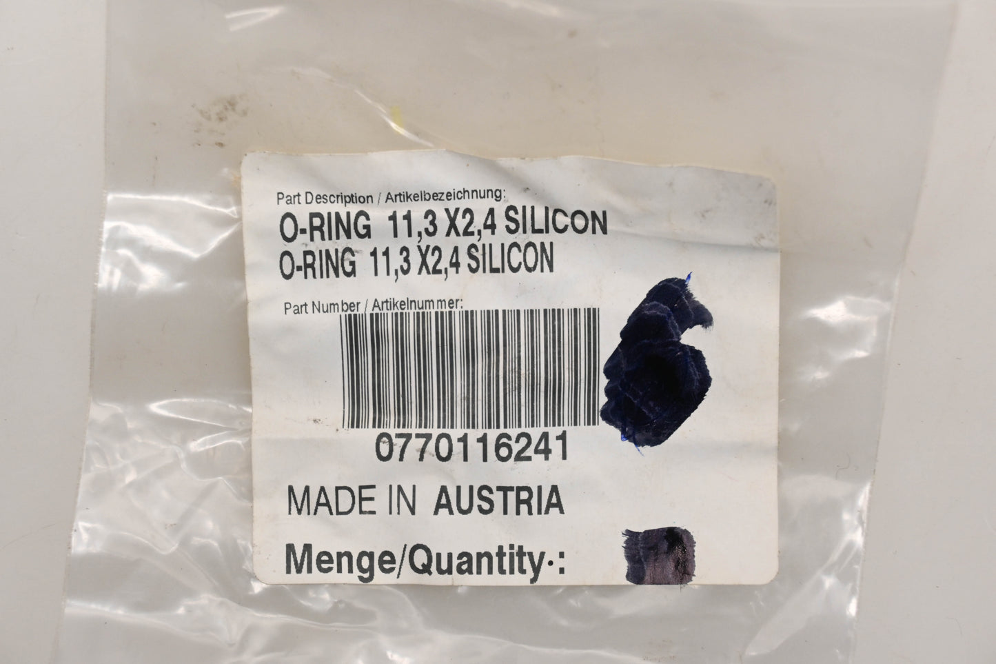 New OEM KTM 0770116241 O-Ring 11.3 X2.4 Silicone NOS