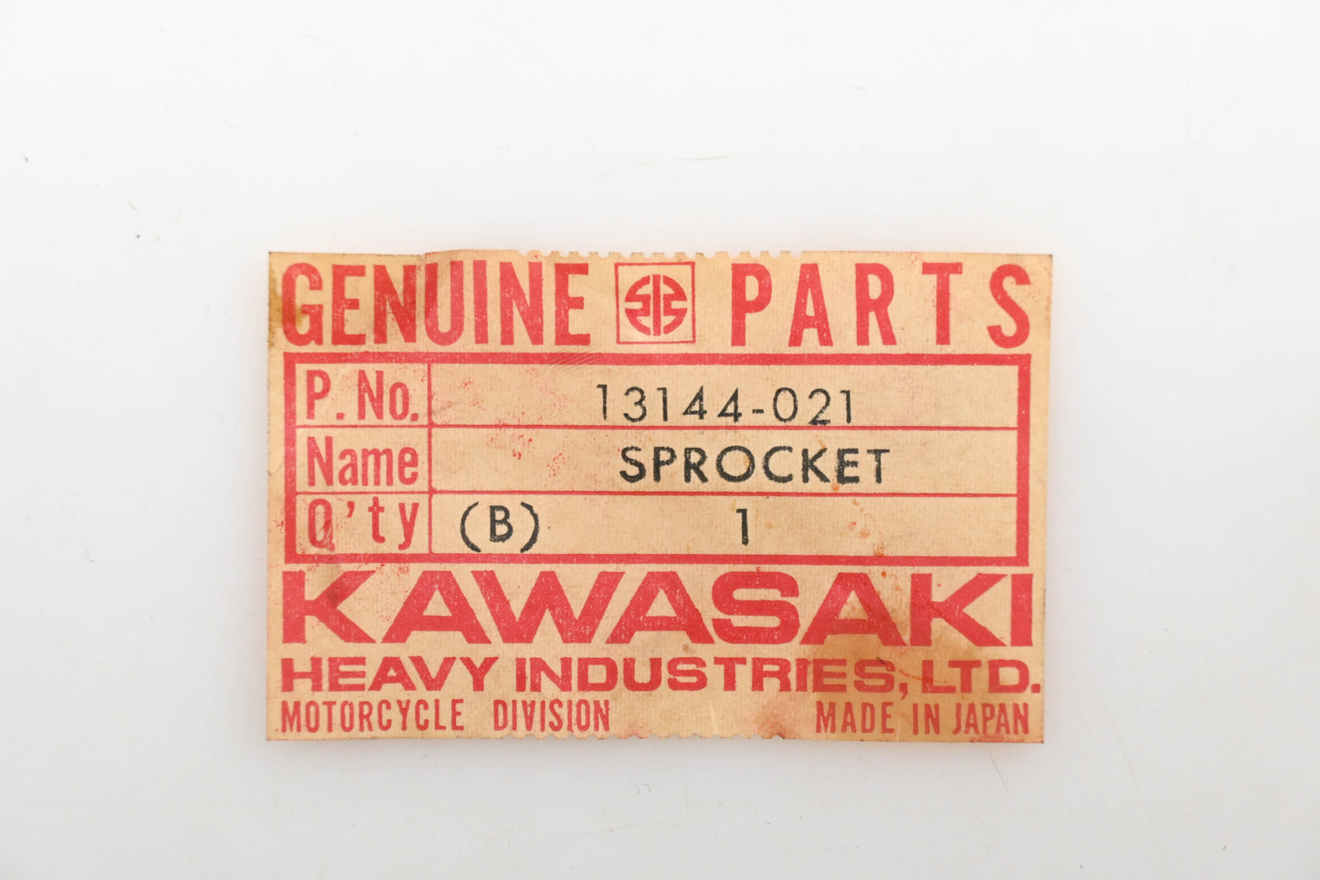 New OEM Kawasaki 13144-021 Engine Sprocket 19T Qty 1 NOS