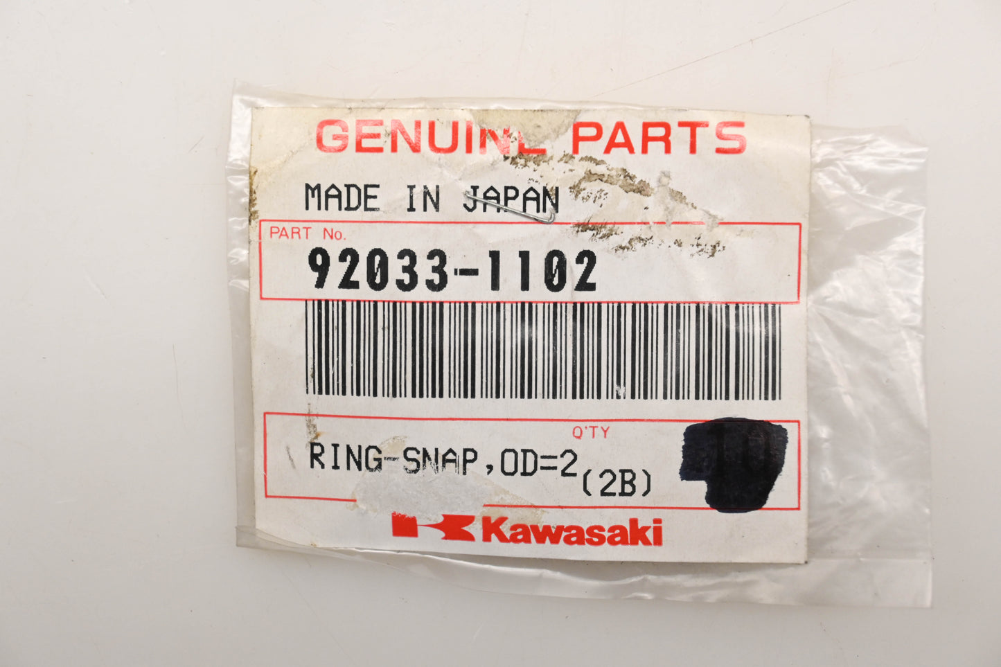 New OEM Kawasaki 92033-1102 Snap Rings Qty 2 NOS
