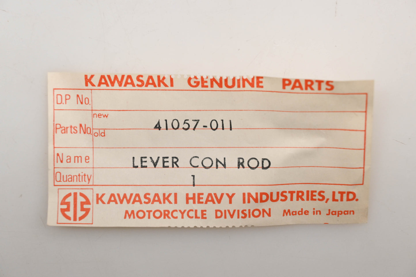 New OEM Kawasaki 41057-011 Brake Cap Lever Connecting Rod Qty 1 NOS