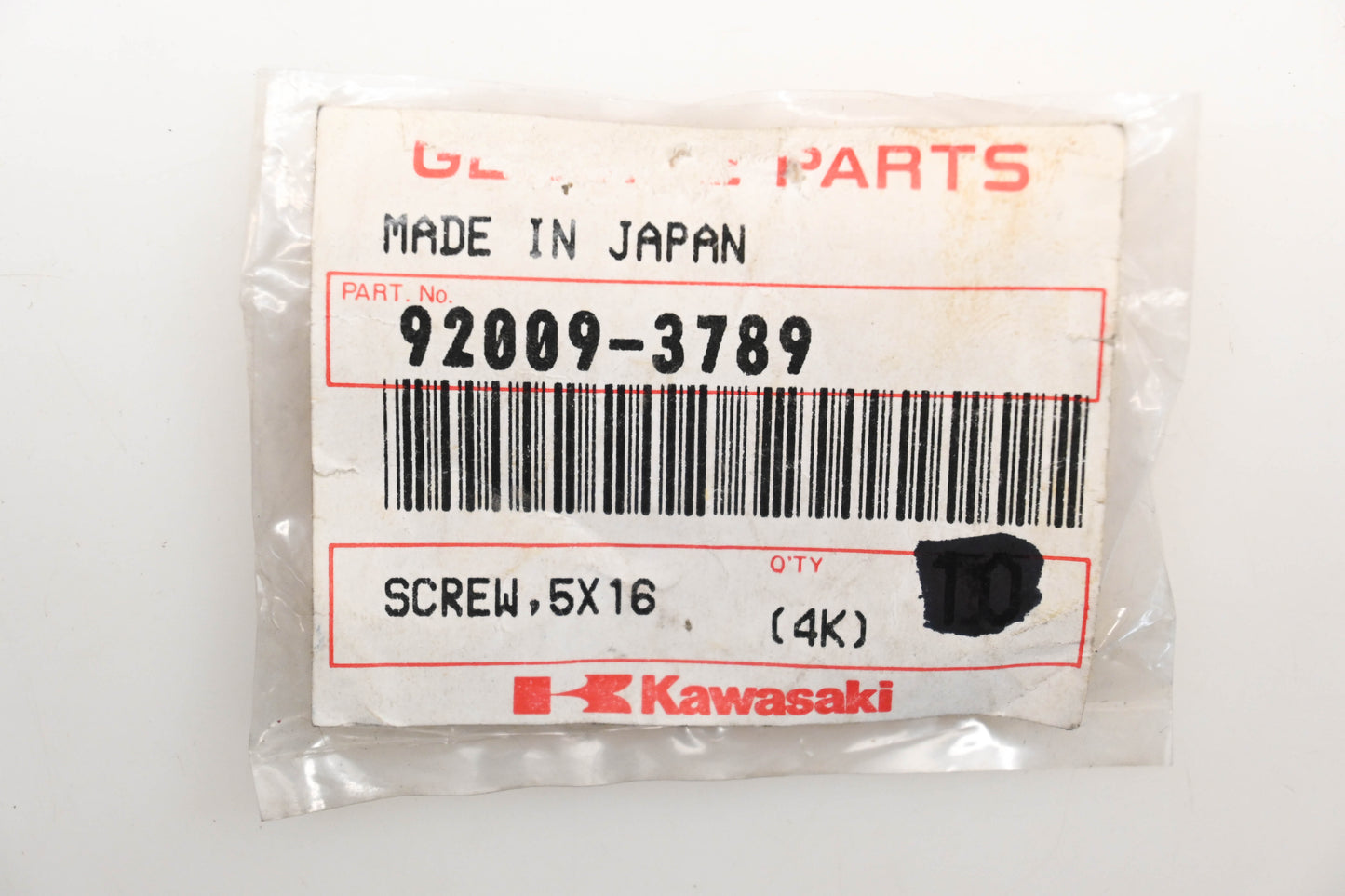 New OEM Kawasaki 92009-3789 Screw 5x16 Qty 1 NOS