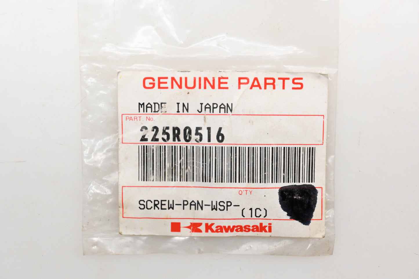 New OEM Kawasaki 225R0516 Pan Screw Qty 1 NOS
