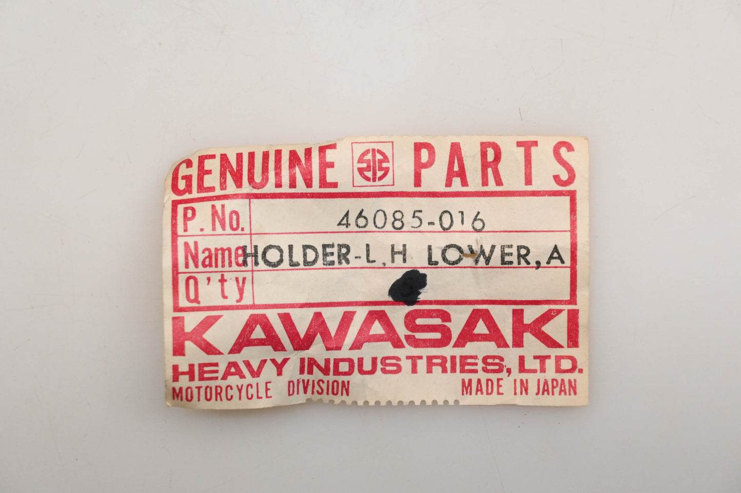 New OEM Kawasaki 46085-016 Left Hand Switch Lower Holder A Qty 1 NOS