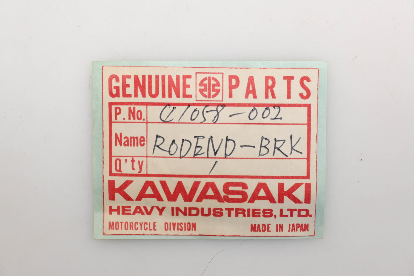 New OEM Kawasaki 41058-002 Brake Rod Connector Qty 1 NOS