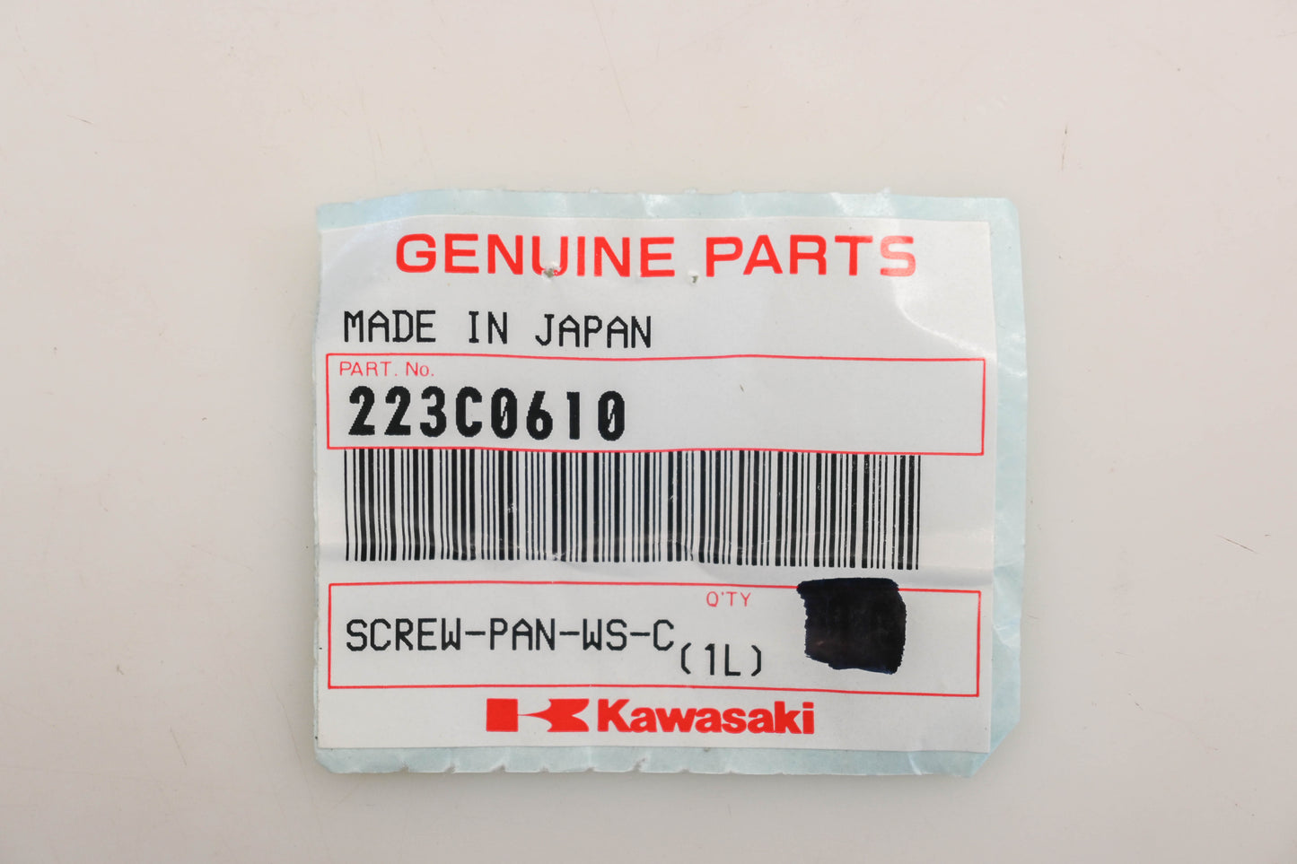 New OEM Kawasaki 223C0610 Cross Washer Pan Screws Qty 2 NOS