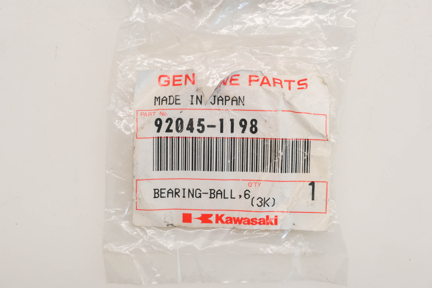 New OEM Kawasaki 92045-1198 Ball Bearing Qty 1 NOS