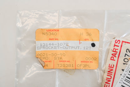 New OEM Kawasaki 13144-1072 Output Sprocket 12T Qty 1 NOS