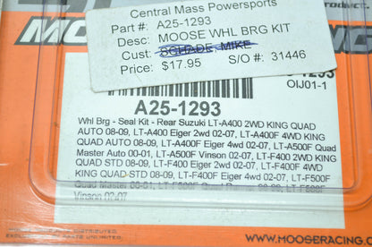 NEW Moose Wheel Bearing Kit Suzuki ATV 98-09 A25-1293 NOS