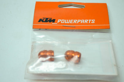 OEM KTM U6951439 Orange Valve Stem Caps NOS