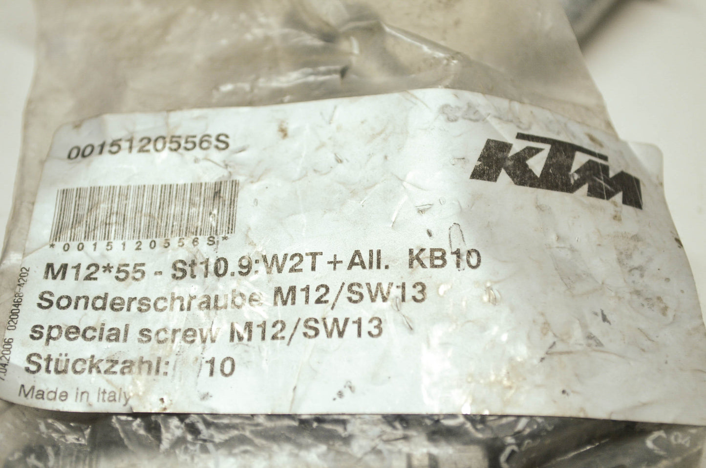 OEM KTM 0015120556S Special Screw 105 200 250 300 450 525 EXC XC SX NOS