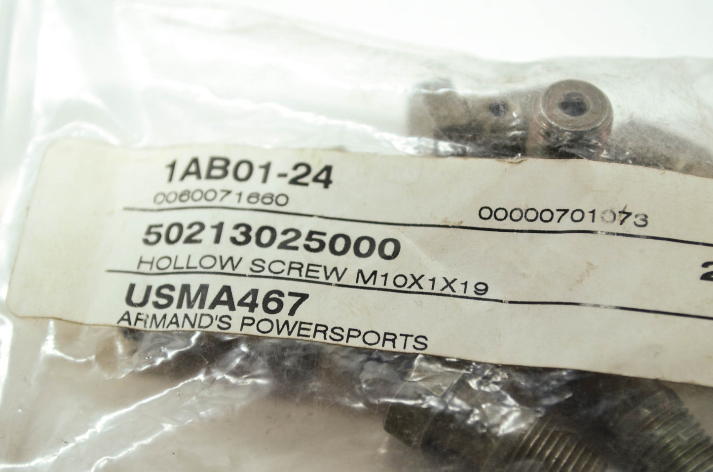 OEM KTM 50213025000 Hollow Screw M10x1x19 NOS