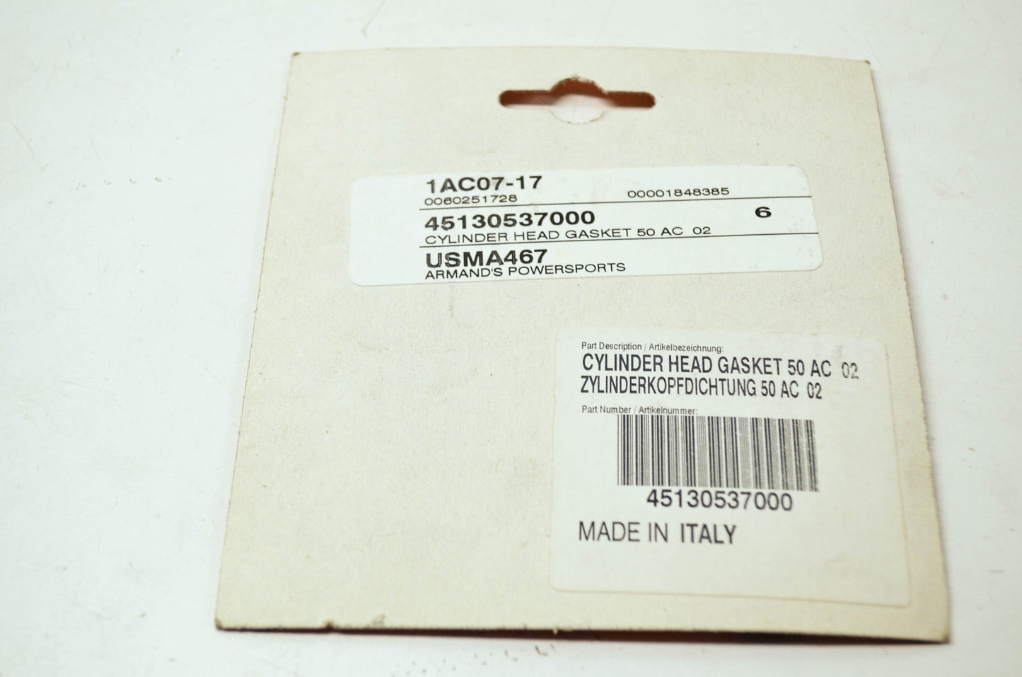 OEM KTM 45130537000 Cylinder Head Gasket NOS