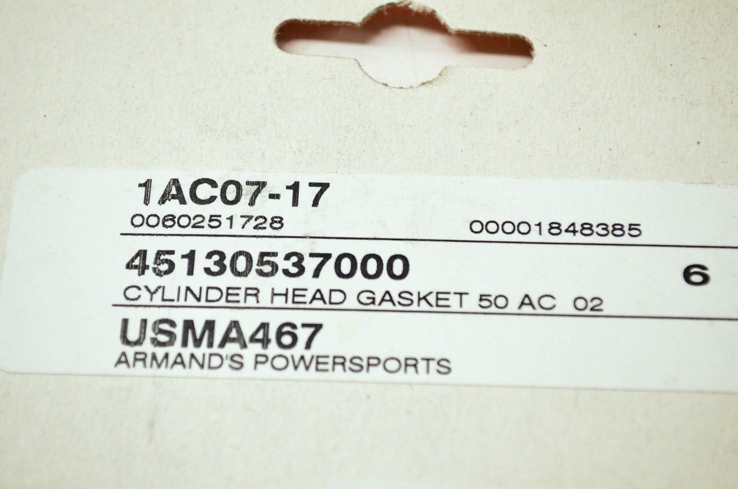 OEM KTM 45130537000 Cylinder Head Gasket NOS