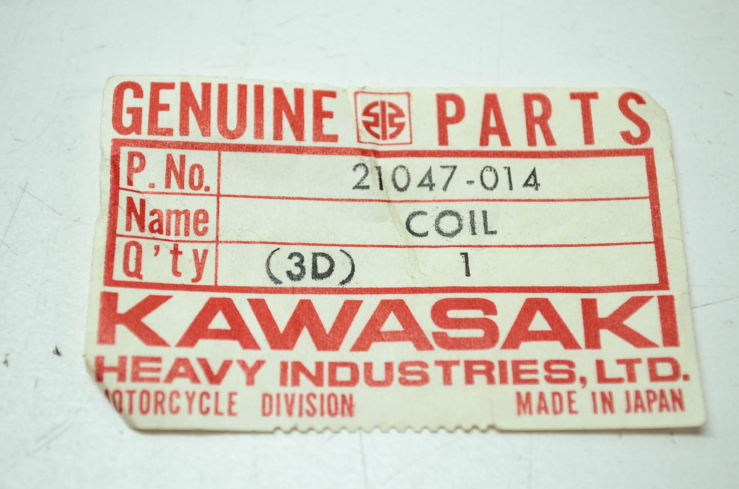 OEM Kawasaki 21047-014 Lighting Coil B NOS