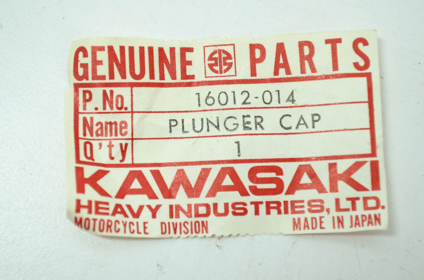 OEM Kawasaki 16012-014 Starter Plunger Cap NOS