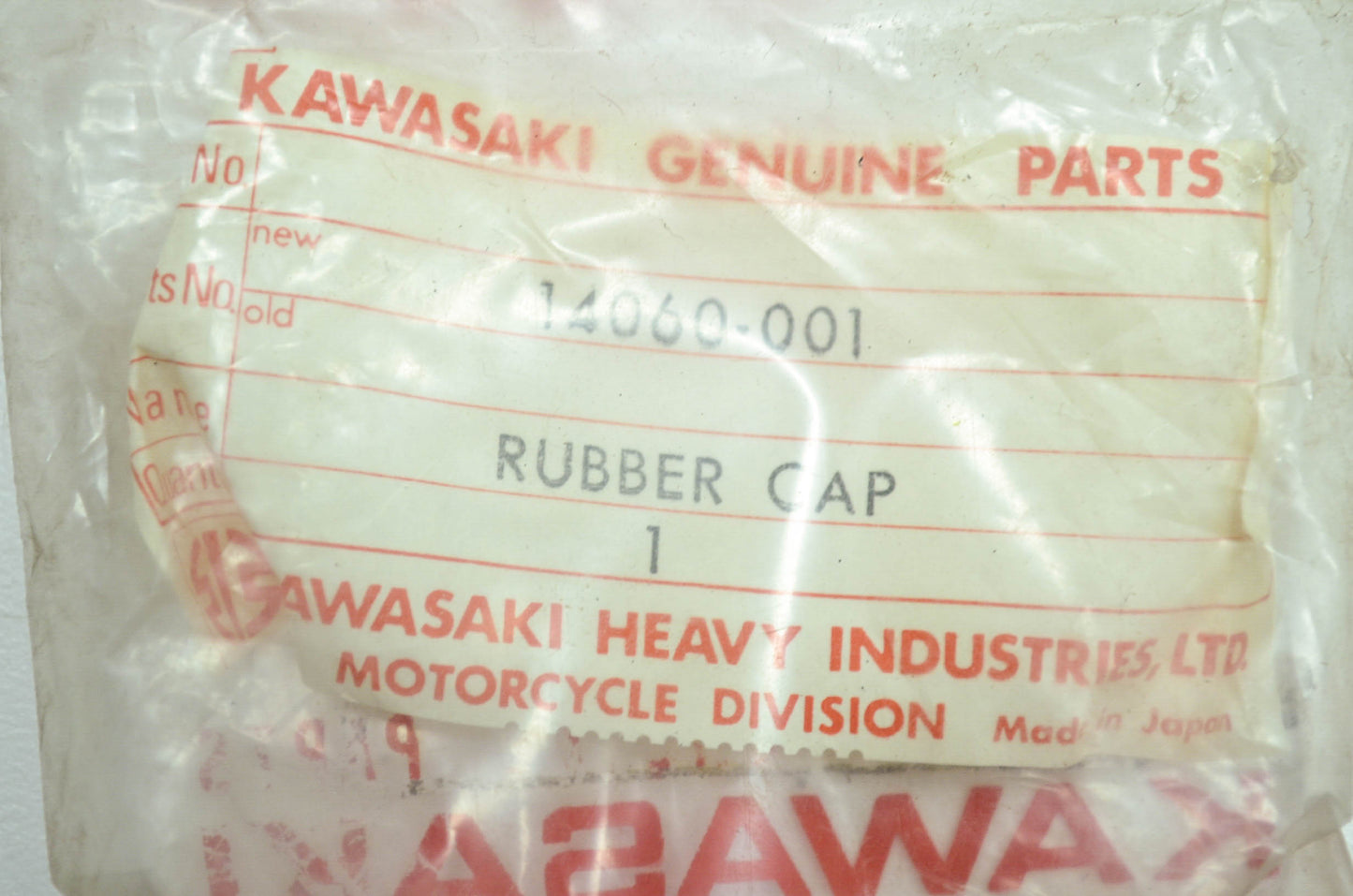OEM Kawasaki 14060-001 Air Filter Rubber Cap NOS