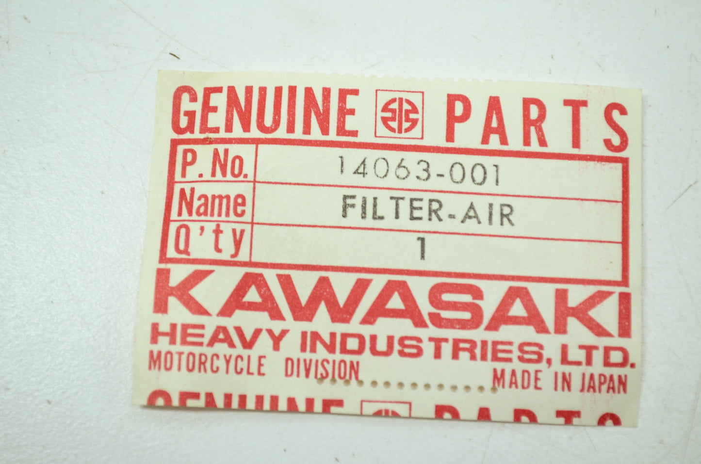 OEM Kawasaki 14063-001 Air Filter NOS