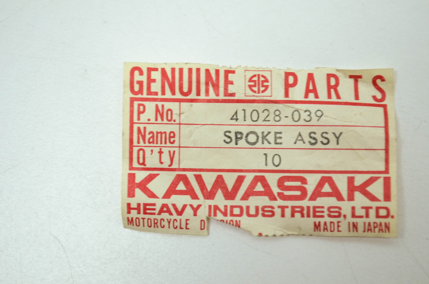 OEM Kawasaki 41028-039 Rear Right Hand Outer Assembly Qty 10 NOS