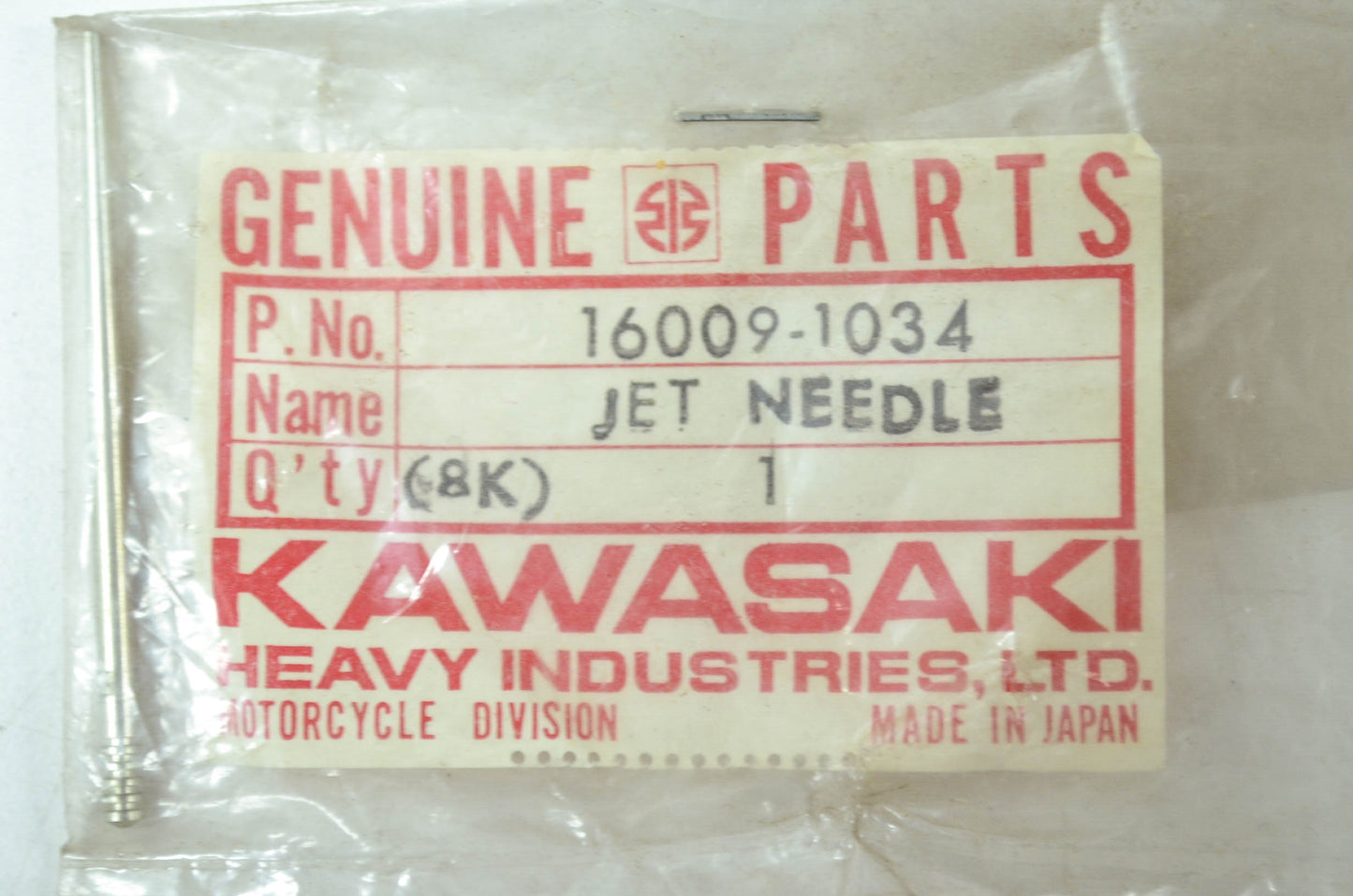 OEM Kawasaki 16009-1034 Jet Needle 4J28 NOS