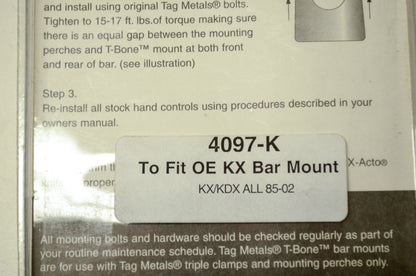 Tag T-Bone 7/8' Handlebar Mount Clamp Kawasaki 1985-2002 All Models KX KDX