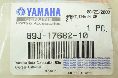 OEM Yamaha 89J-17682-10-00 Chain Driven Sprocket 21T NOS