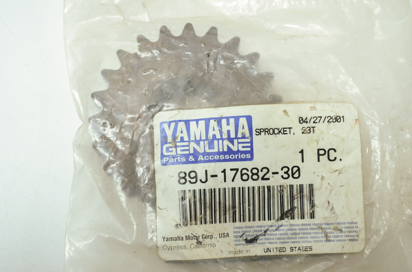 OEM Yamaha 89J-17682-30-00 Sprocket 23T NOS