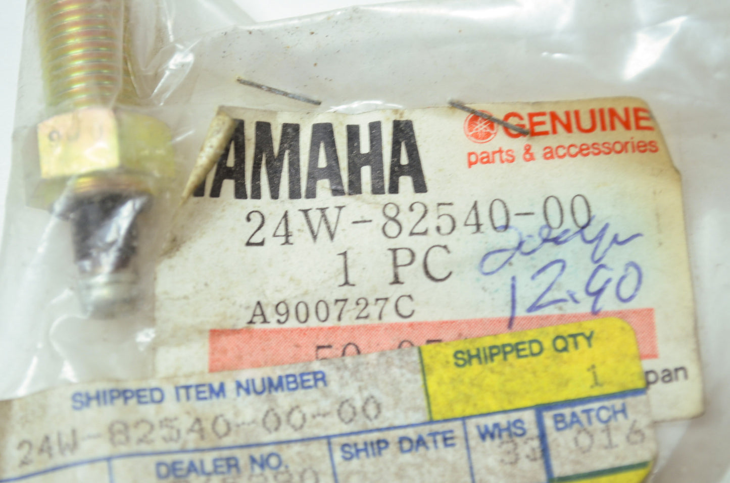 OEM Yamaha 24W-82540-00-00 Neutral Switch Assembly NOS