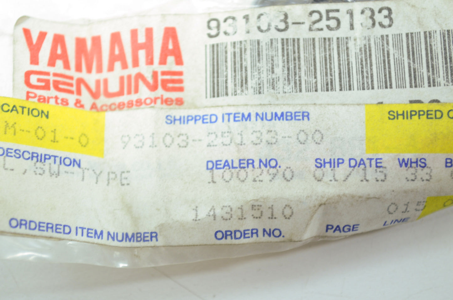 OEM Yamaha 93103-25133-00 Oil Seal Type SW NOS