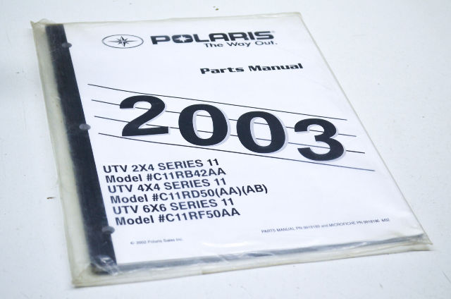 OEM Polaris 9918189 2003 UTV 2X4,4X4/UTV 6X6 Series 11 Parts Manual NOS