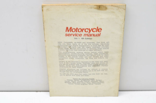 Technical Publications MCS1-4 Motorcycle Service Manual Vol. 1 4th Edition