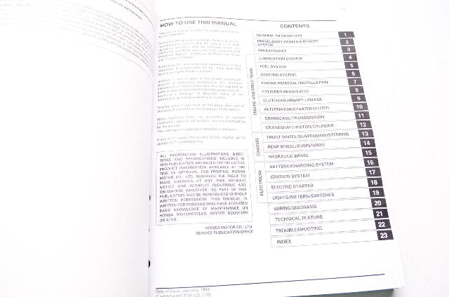 OEM Honda 61MBW01 Service Shop Manual 1999-2000 CBR600F4