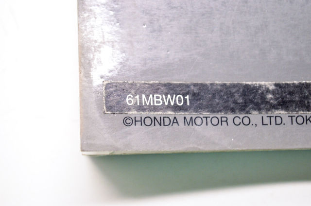 OEM Honda 61MBW01 Service Shop Manual 1999-2000 CBR600F4