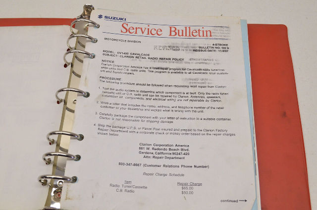 OEM Suzuki 99500-39051-03E GV1400 GSF600S Serv. Manual