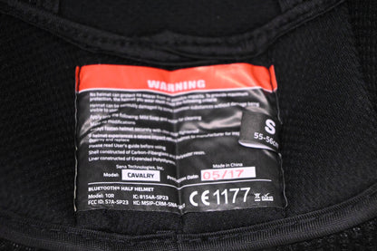 Sena Cavalry 843-01300S Small Glossy Black Bluetooth Half Helmet Assembly NOS