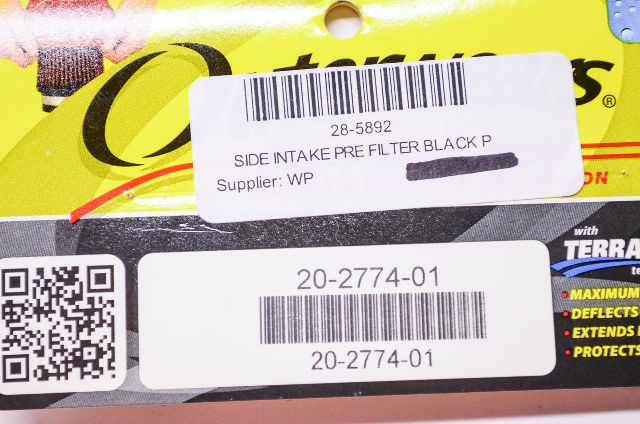 Outerwears 28-5892, 20-2774-01 Black Side Intake Pre Filter Polaris NOS