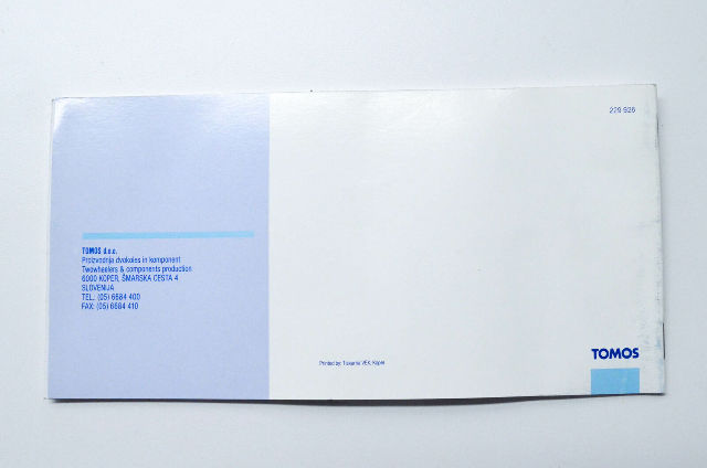 Tomos 229 926 Sprint/Targa/Targa LX Maintenance Manual NOS