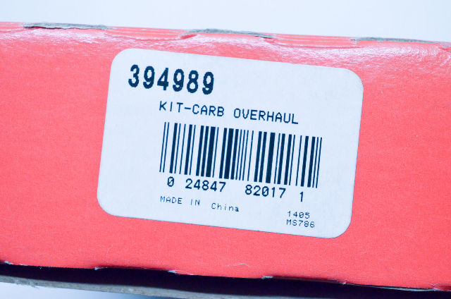 OEM Briggs & Stratton 394989 Carburetor Overhaul Kit NOS