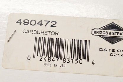 OEM Briggs & Stratton 490472 Carburetor NOS