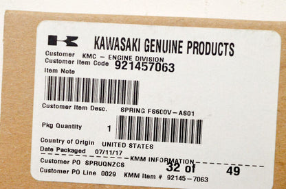OEM Kawasaki 92145-7063 Spring NOS