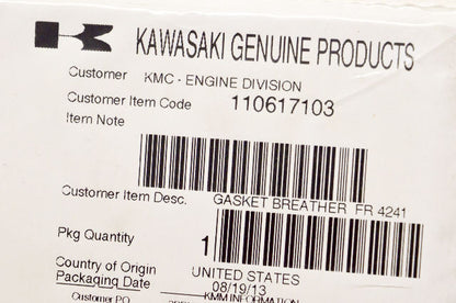 OEM Kawasaki 11061-7103 Breather Gasket NOS