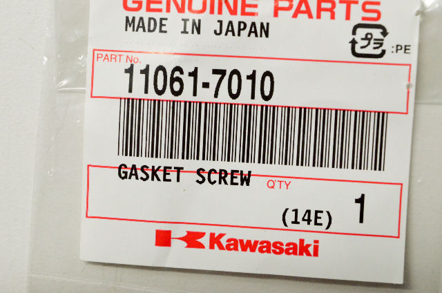 OEM Kawasaki 11061-7010 Screw Gasket NOS