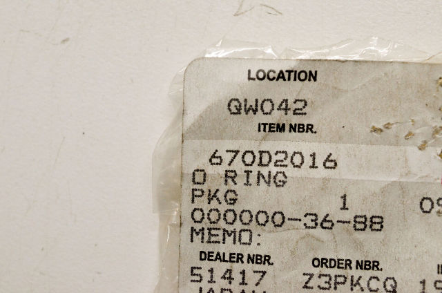 OEM Kawasaki 670D2016 O-Ring Qty 2 NOS